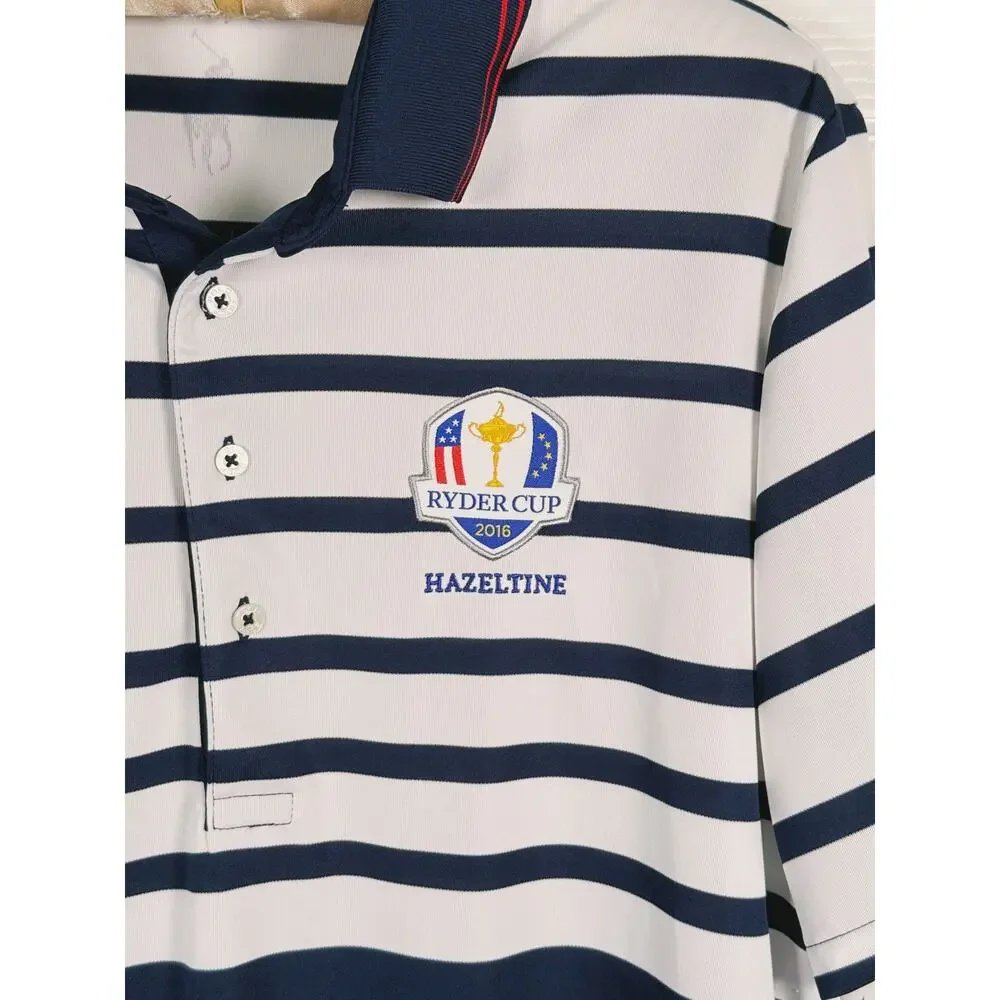 Ralph Lauren Mens Golf Polo Shirt Ryder Cup 2016 Hazeltine Size Large PGA Stripe